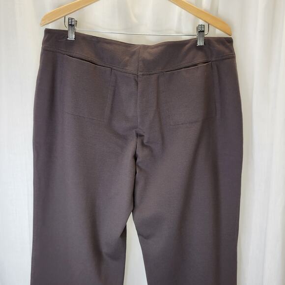 Eileen Fisher Chocolate Brown Heavyweight Rayon Knit Dress Pants, L, NWT - Picture 6 of 13